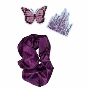 VSCO girl flower & butterfly stickers and scrunchie